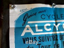 Affiche vélo Alcyon tour de france 1950 no plaque émaillée