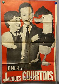 Affiche ventriloque Jacques Courtois Omer canard 80x120