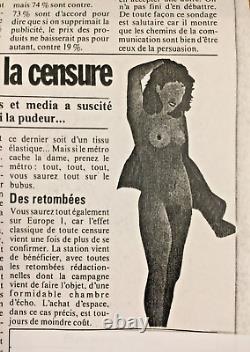Affiche vintage INTERDITE par la censure VIVEZ EN EUROPE 1 d'après T. WESSELMAN
