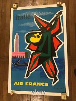 Affiche vintage Italie Air France Carnaval de Venise 1963 de Guy George