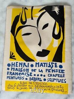 Affiches anciennes vintage Matisse, Maison de la Pensée Fr Museum Society 1950