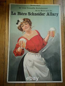 Affiches cartonnées bière Schneider Allary BRIVE années 30 panneau publicitaire