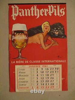 Affichette Ancienne Femme Panthere Brenot Superbe