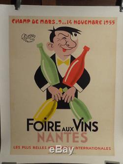 Affichette Ancienne Foire Vin Nantes Humour