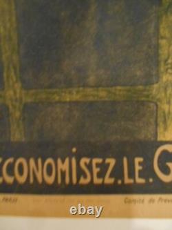 Affichette Ancienne Originale Francais Economisez Le Gaz