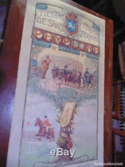 Afiche Saint Fermín, tauromachie, 1913 huile sur toile, original et unique
