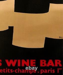 Alberto Bali Willi's wine bar affiche litho. Très bon état 1984 89.5x67cm