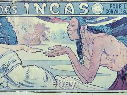 Alphonse Mucha Rare ancienne affiche'' Vin des Incas'' Epoque Art Nouveau. 1897