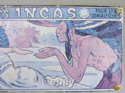 Alphonse Mucha Rare ancienne affiche'' Vin des Incas'' Epoque Art Nouveau. 1897