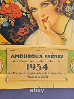 Ancien Calendrier Affiche De 1934 Amouroux Freres Agricole