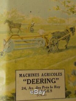 Ancien Thermometre Glacoide Publicitaire Deering Machine Agricole No Emaille