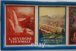Ancien cadre dépliant d'Affiches Publicitaires l'Auvergne Thermale, 5 stations