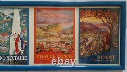 Ancien cadre dépliant d'Affiches Publicitaires l'Auvergne Thermale, 5 stations
