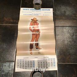 Ancien calendrier pin up Aslan 1974