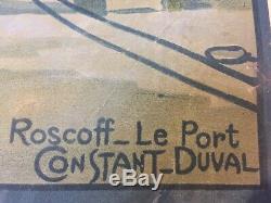 Ancienne Affiche Constant Duval Roscoff Le Port Bretagne Pittoresque