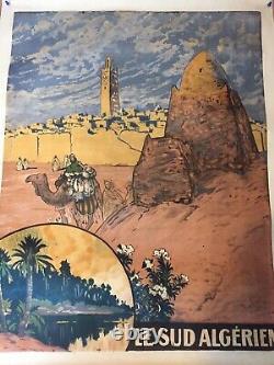 Ancienne Affiche Entoilée Le Sud Algérien