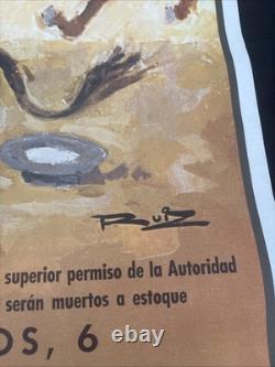 Ancienne Affiche Espagnole De Corrida Originale 1975 El Cordobés Palomo Linares