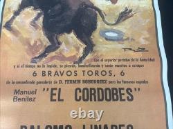Ancienne Affiche Espagnole De Corrida Originale 1975 El Cordobés Palomo Linares
