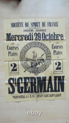 Ancienne Affiche Hippisme St Germain Societe De Sport De France Equitation