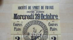 Ancienne Affiche Hippisme St Germain Societe De Sport De France Equitation