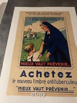 Ancienne Affiche Originale De Prévention Santé