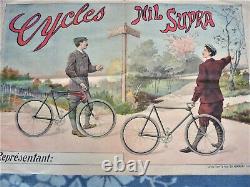 Ancienne Affiche Originale Vélo Cycles Nil Supra Ch Verneau Paris Old Poster