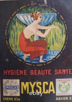 Ancienne Affiche Publicitaire Cartonnée Mysca Savon Vers 1925