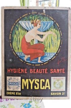 Ancienne Affiche Publicitaire Cartonnée Mysca Savon Vers 1925
