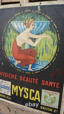 Ancienne Affiche Publicitaire Cartonnée Mysca Savon Vers 1925