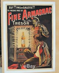 Ancienne Affiche publicitaire FINE ARMAGNAC par Ogé