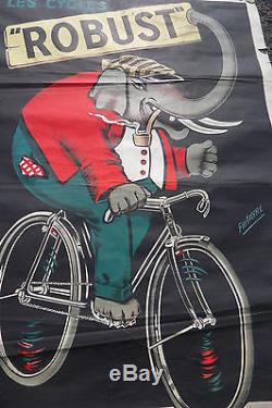 Ancienne Affiche vélo CYCLES ROBUST Signée FRITAYRE