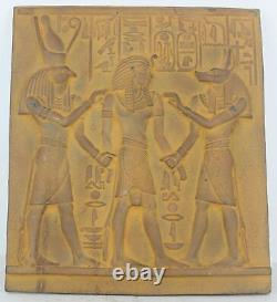 Ancienne Egypte Antique Rare Stèle Anubis et Ramsès II et Horus