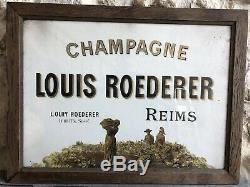 Ancienne Pub Affiche Sous Verre Louis ROEDERER champagne Old Poster Alcool 1930