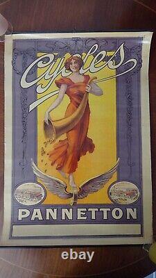 Ancienne affiche Charles Verneau cycle vélo Panneton ancien publicitaire pub