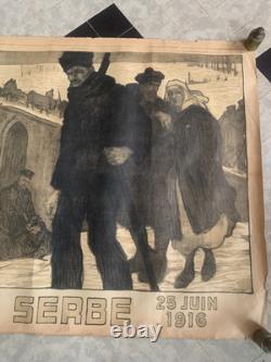 Ancienne affiche La journée Serbe 25 juin 1916