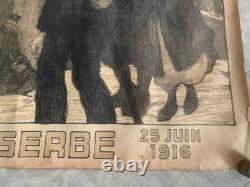 Ancienne affiche La journée Serbe 25 juin 1916