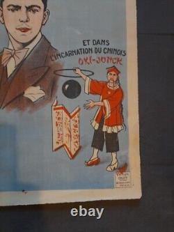 Ancienne affiche Magicien Piernay 1942 rare sous l'occupation WW2 signé au dos