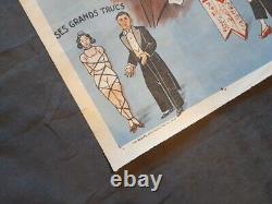 Ancienne affiche Magicien Piernay 1942 rare sous l'occupation WW2 signé au dos