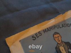 Ancienne affiche Magicien Piernay 1942 rare sous l'occupation WW2 signé au dos