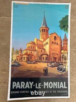 Ancienne affiche PARAY LE MONIAL JULIEN LACAZE PLM