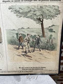 Ancienne affiche carte Deyrolle Accidents Empoisonnements pédagogique
