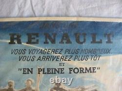 Ancienne affiche cartonnée pub. RENAULT Verva 1936