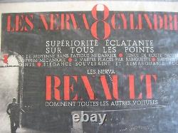 Ancienne affiche cartonnée pub. RENAULT Verva 8 cylindre de 1936