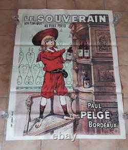 Ancienne affiche originale LE SOUVERAIN de Paul Bergé imp Camis début Xxème
