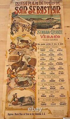 Ancienne affiche originale de corrida 1965 el cordobes et paco camino rare