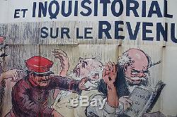 Ancienne affiche politique Georges Villa l'impot personnel et inquisitorial