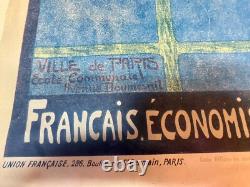 Ancienne affiche propagande circa 1917 Français économisez le gaz Ville de Paris