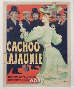 Ancienne affiche publicitaire Cachou Lajaunie de Tamagno 1900