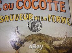 Ancienne affiche publicitaire LOUIS GALICE le sauveur de la ferme Cocotte