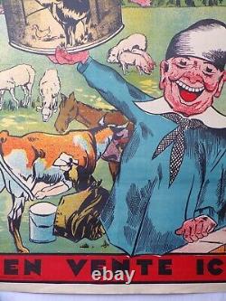 Ancienne affiche publicitaire Provende produits vétérinaires Sagas agriculture